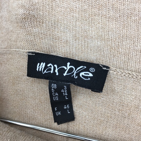 MARBLE BeigeFauxWrapFrontDolmanSleeve SweaterLarge - Picture 7 of 7